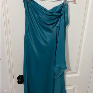 Turquise, satin zara skirt